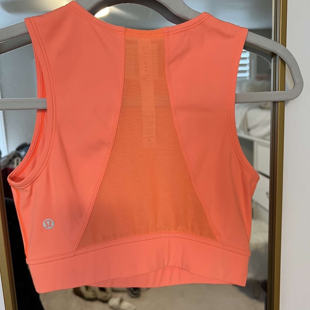 Orange lulu cropped tank